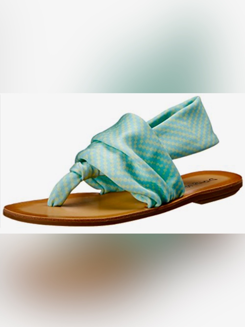 Dirty Laundry by Chinese Laundry Beebop Flat Sling Boho Sandals Green Zig Zag 8